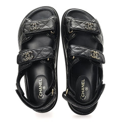 Grained Calfskin Velcro Dad Sandals