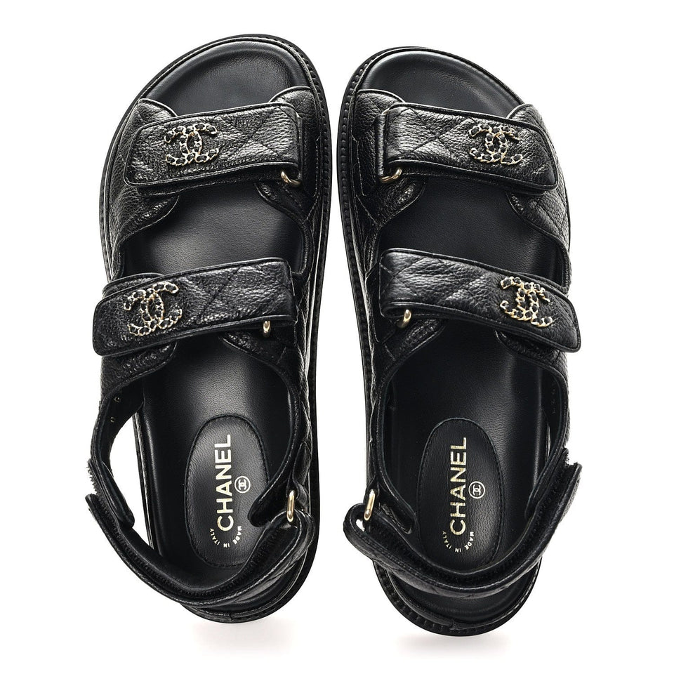 Grained Calfskin Velcro Dad Sandals