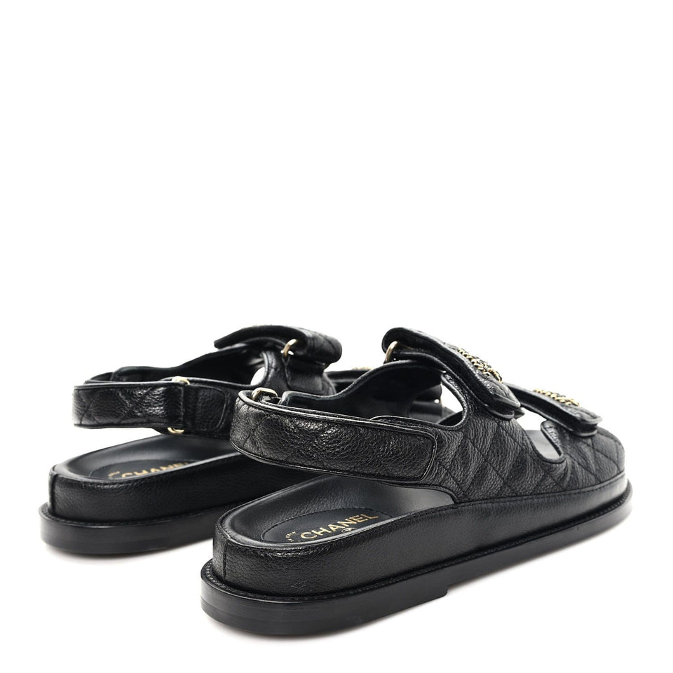 Grained Calfskin Velcro Dad Sandals