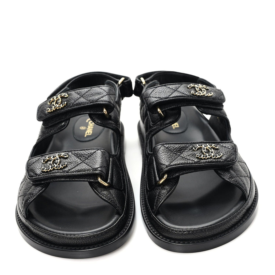 Grained Calfskin Velcro Dad Sandals