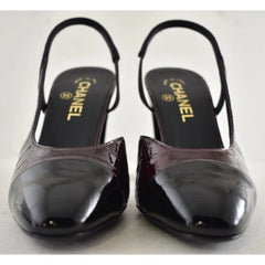 Chanel Slingback patent leather heels