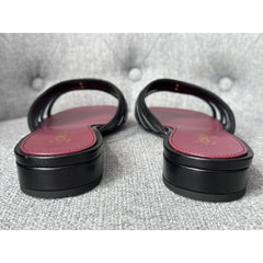 Chanel sandals crafted from black leather