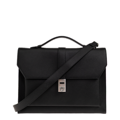 Hug Leather Briefcase - Black
