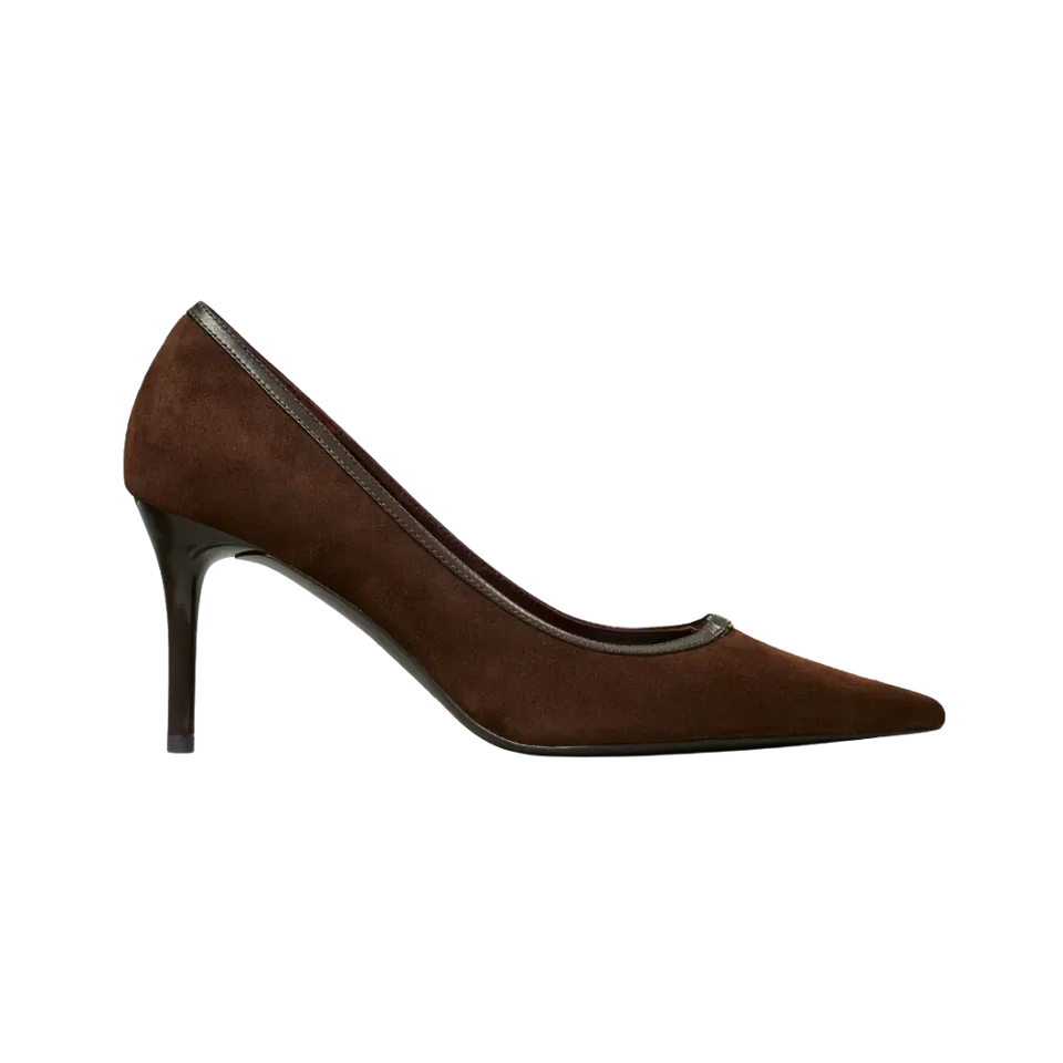 Tory Burch Double T Buckle Pump Dark Cocoa