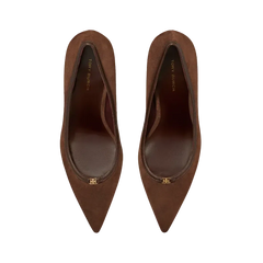 Tory Burch Double T Buckle Pump Dark Cocoa