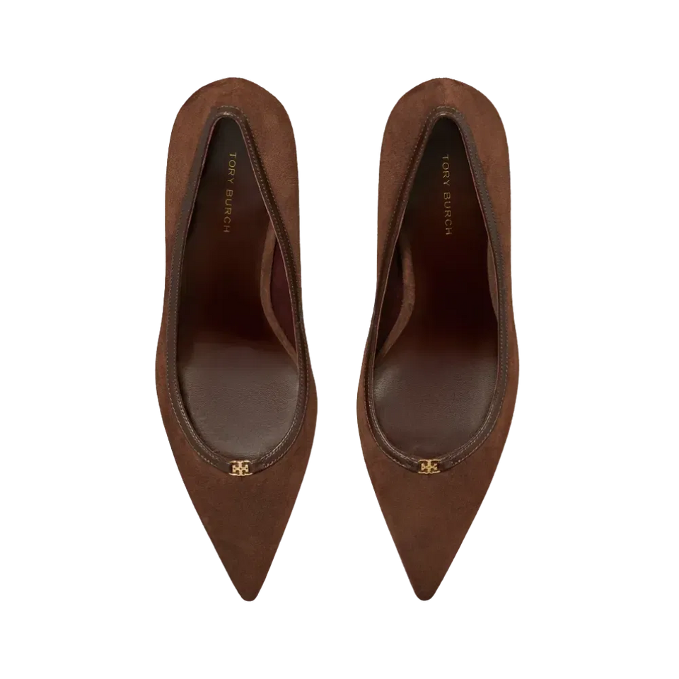 Tory Burch Double T Buckle Pump Dark Cocoa