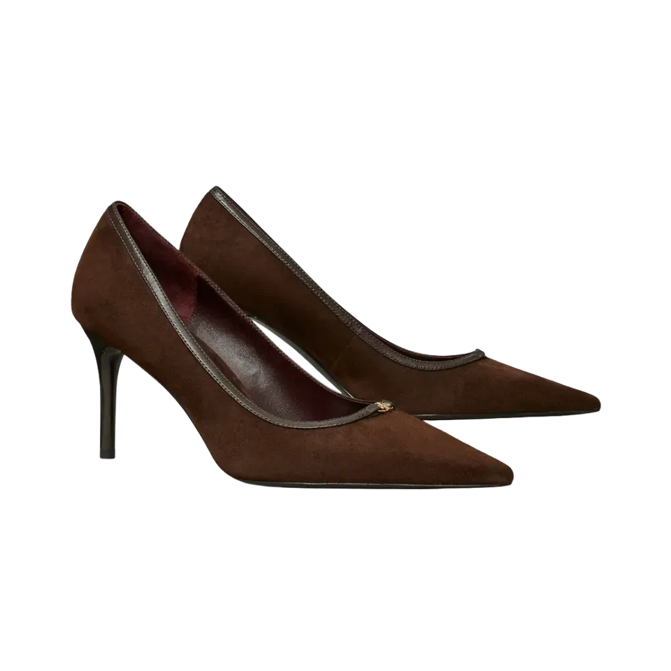 Tory Burch Double T Buckle Pump Dark Cocoa