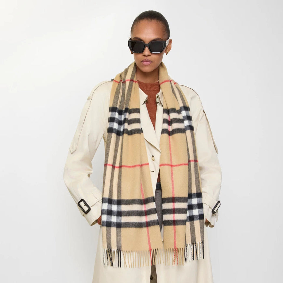 Check Cashmere Scarf