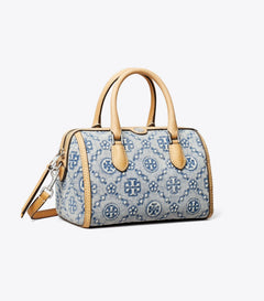 T Monogram Denim Petite Barrel Bag