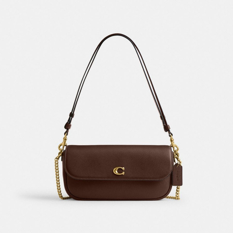Coach Brook Flap Chain Bag Brass Maple