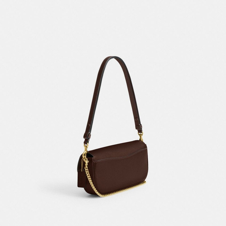 Coach Brook Flap Chain Bag Brass Maple