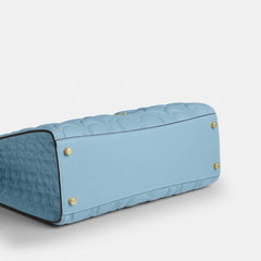 Coach Maggie Tote Bag In Signature Leather Gold Azure
