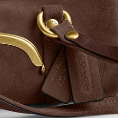Coach Kisslock Barrel Bag 28 Brass Dark Chocolate