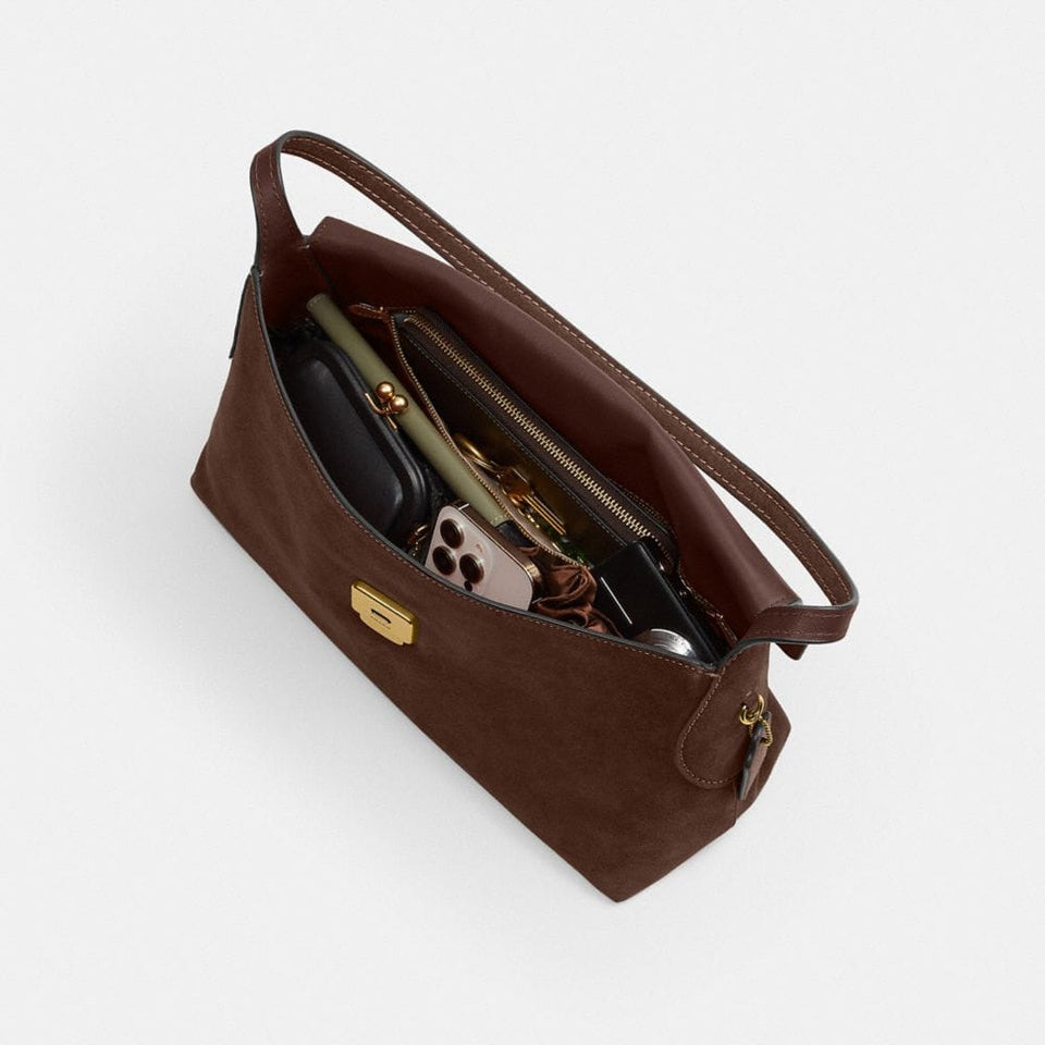 Coach Chelsea Shoulder Bag 36 Brass Dark Chocolate