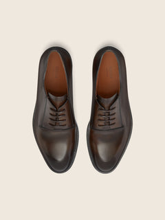 Zegna Brown Leather Derby Shoes