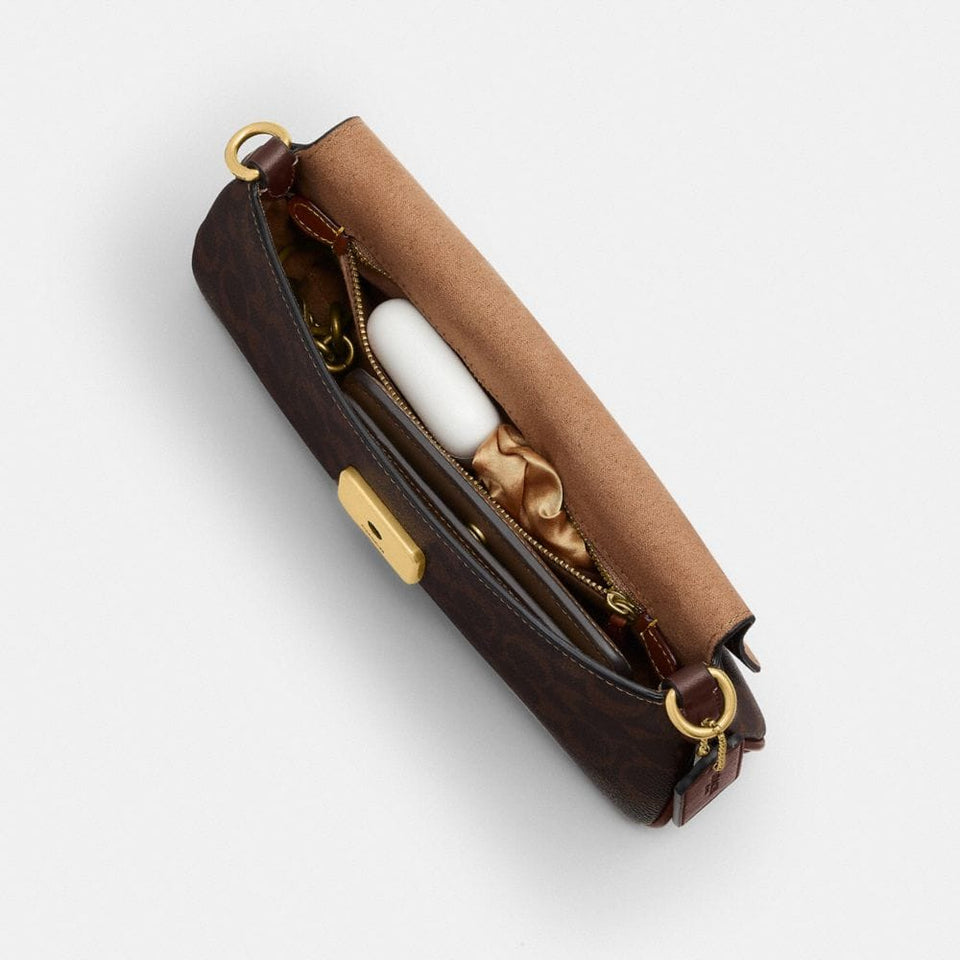 Coach Jet Shoulder Bag In Signature Canvas Brass Maple