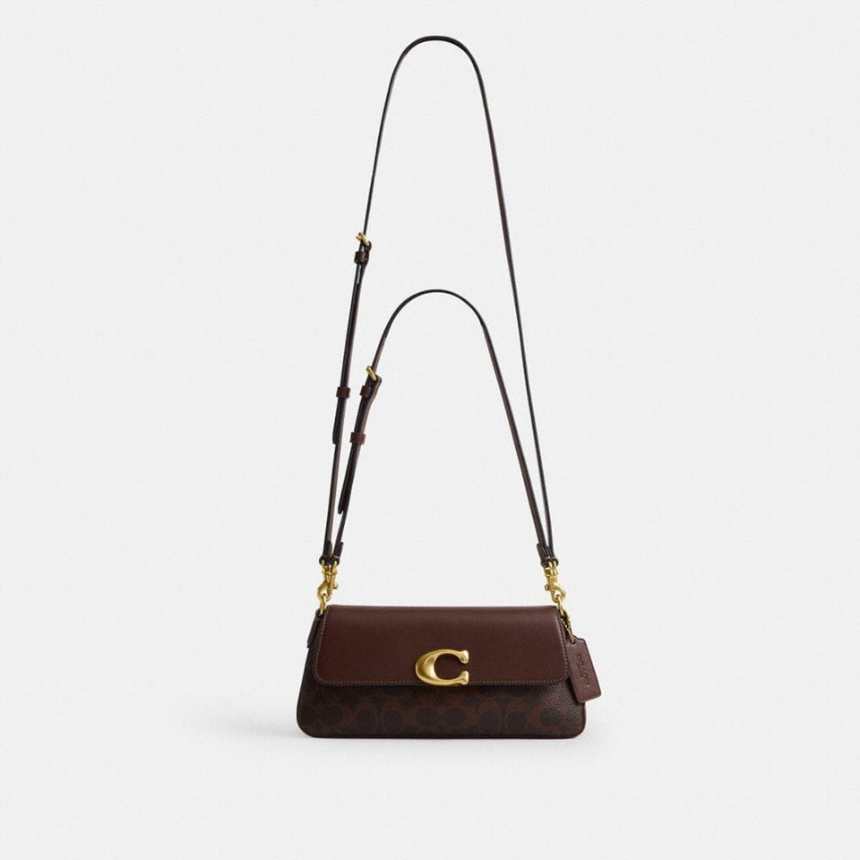 Coach Jet Shoulder Bag In Signature Canvas Brass Maple