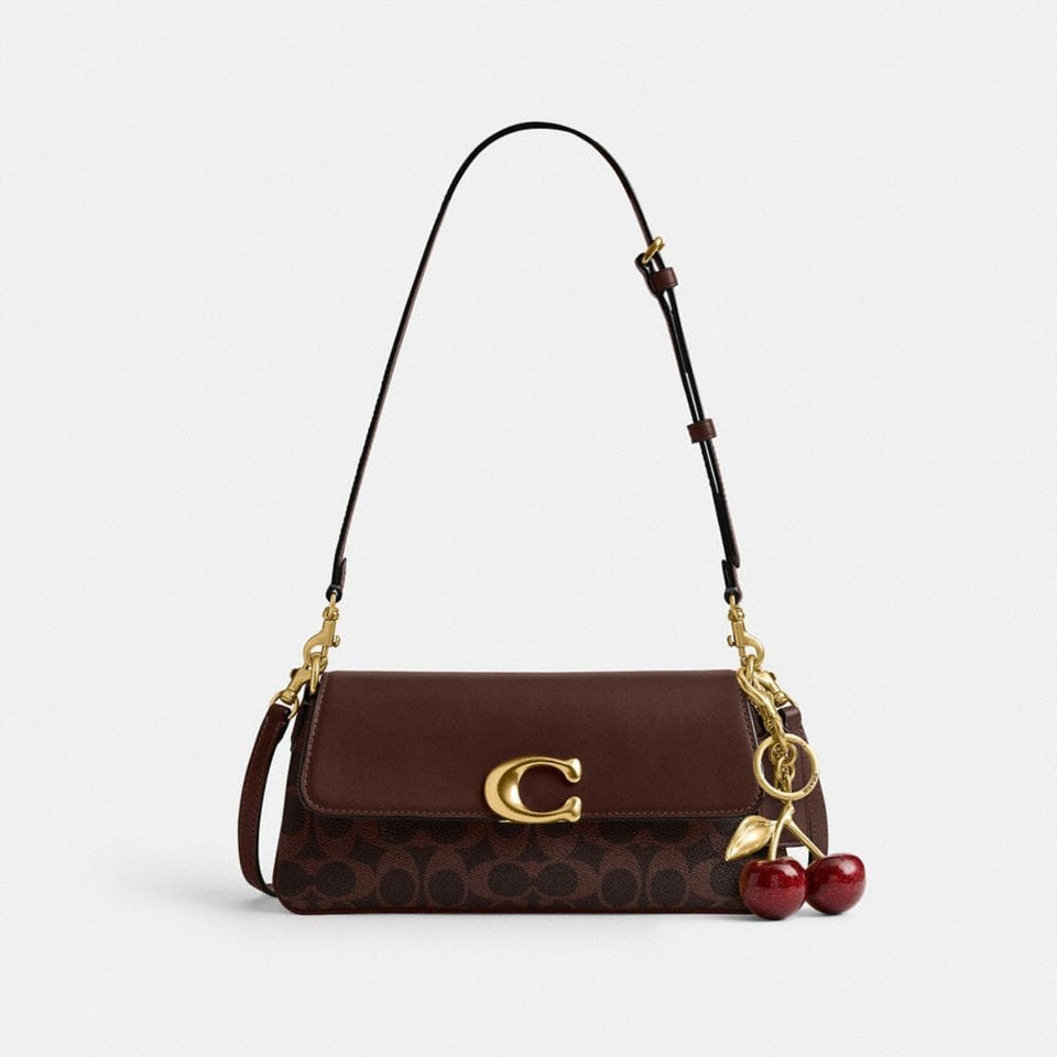 Coach Jet Shoulder Bag In Signature Canvas Brass Maple