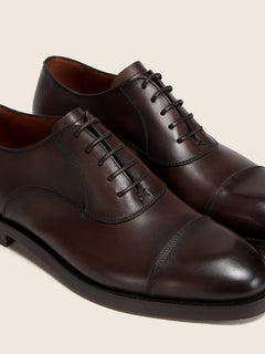 Zegna Brown Leather Oxford Shoes