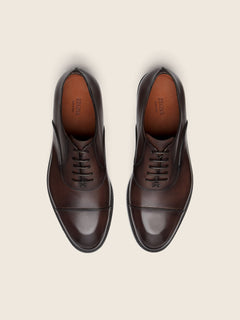 Zegna Brown Leather Oxford Shoes