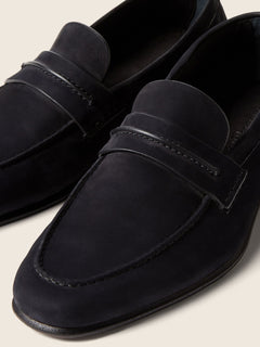 Zegna Navy Blue Secondskin Mocassin Loafer