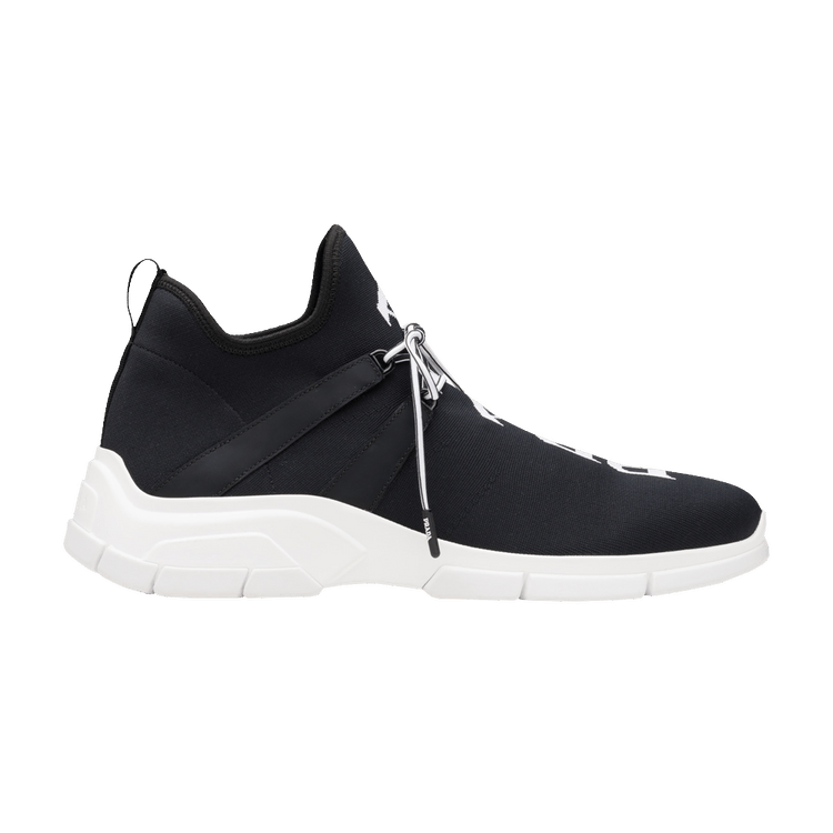Prada Knit Fabric Sneaker Black White