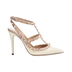 Valentino Patent Rockstud Caged Pump 100mm Poudre