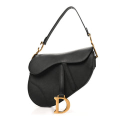 Christian Dior Grained Calfskin Saddle Bag Black