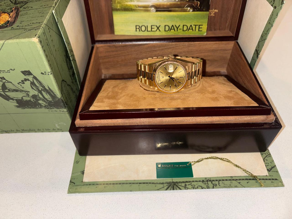 Rolex | Day-Date | 18238 | Yellow gold | 36 mm | Yellow gold | Champagne | Automatic