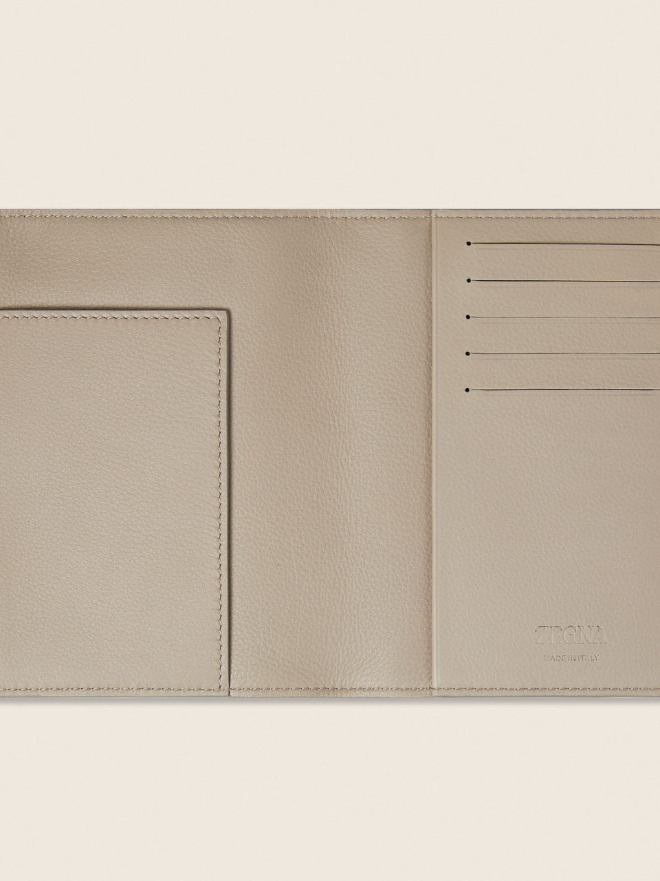 Zegna Light Taupe Secondskin Passport Case