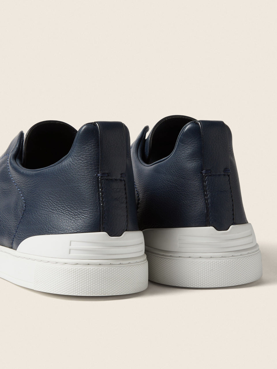 Zegna Blue Triple Stitch Secondskin Sneakers