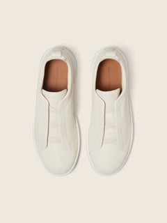 Zegna White Triple Stitch Secondskin Sneakers
