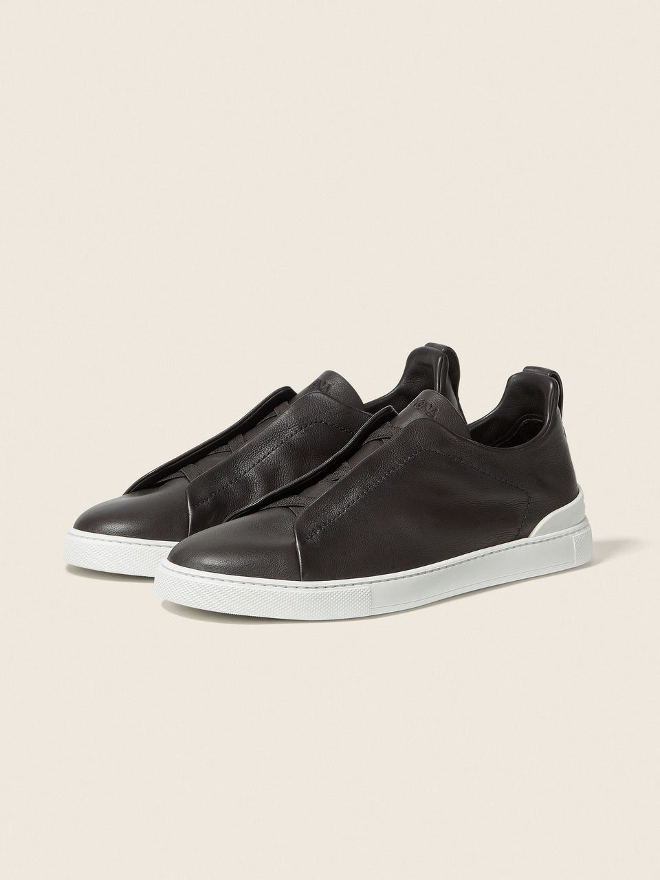 Zegna Brown Triple Stitch Secondskin Sneakers