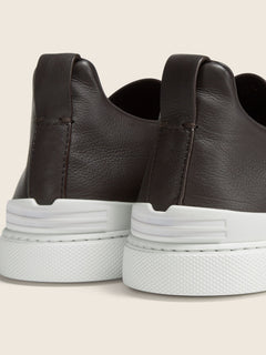 Zegna Brown Triple Stitch Secondskin Sneakers