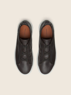 Zegna Brown Triple Stitch Secondskin Sneakers