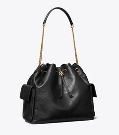 Large Charlie Quilted Drawstring Shoulder Bag