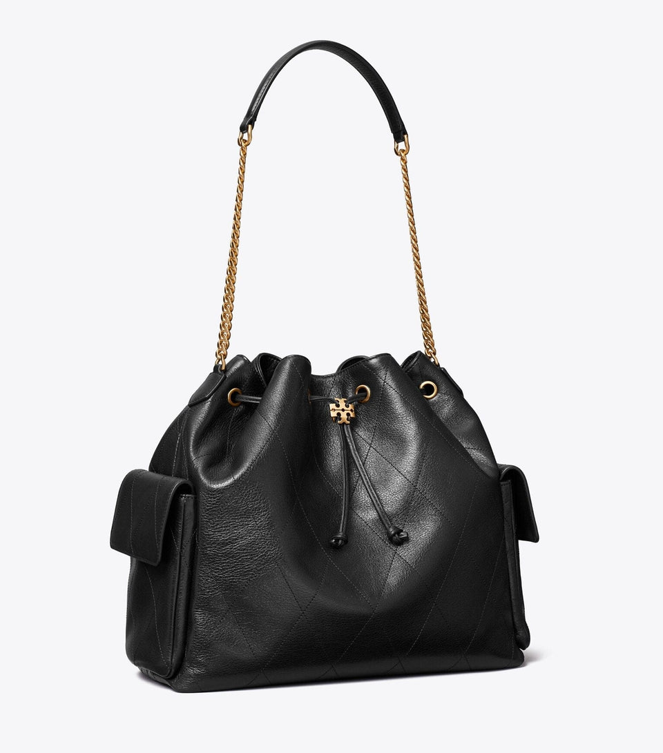 Large Charlie Quilted Drawstring Shoulder Bag
