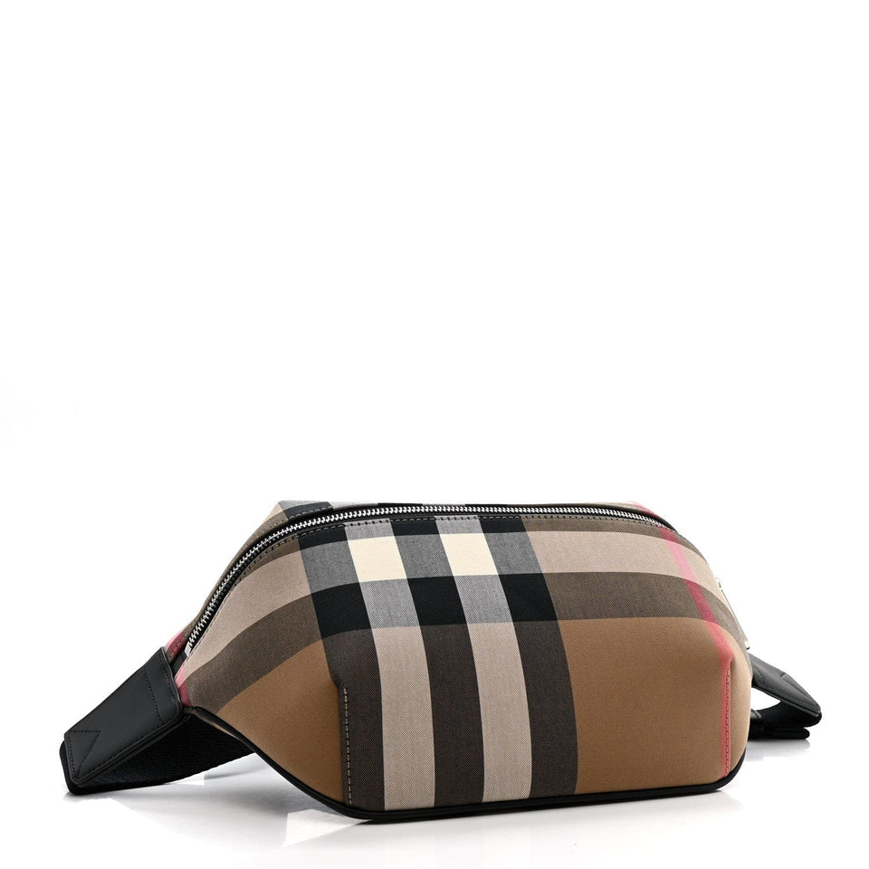 Burberry IP Check Sonny Bum Bag Taupe Brown