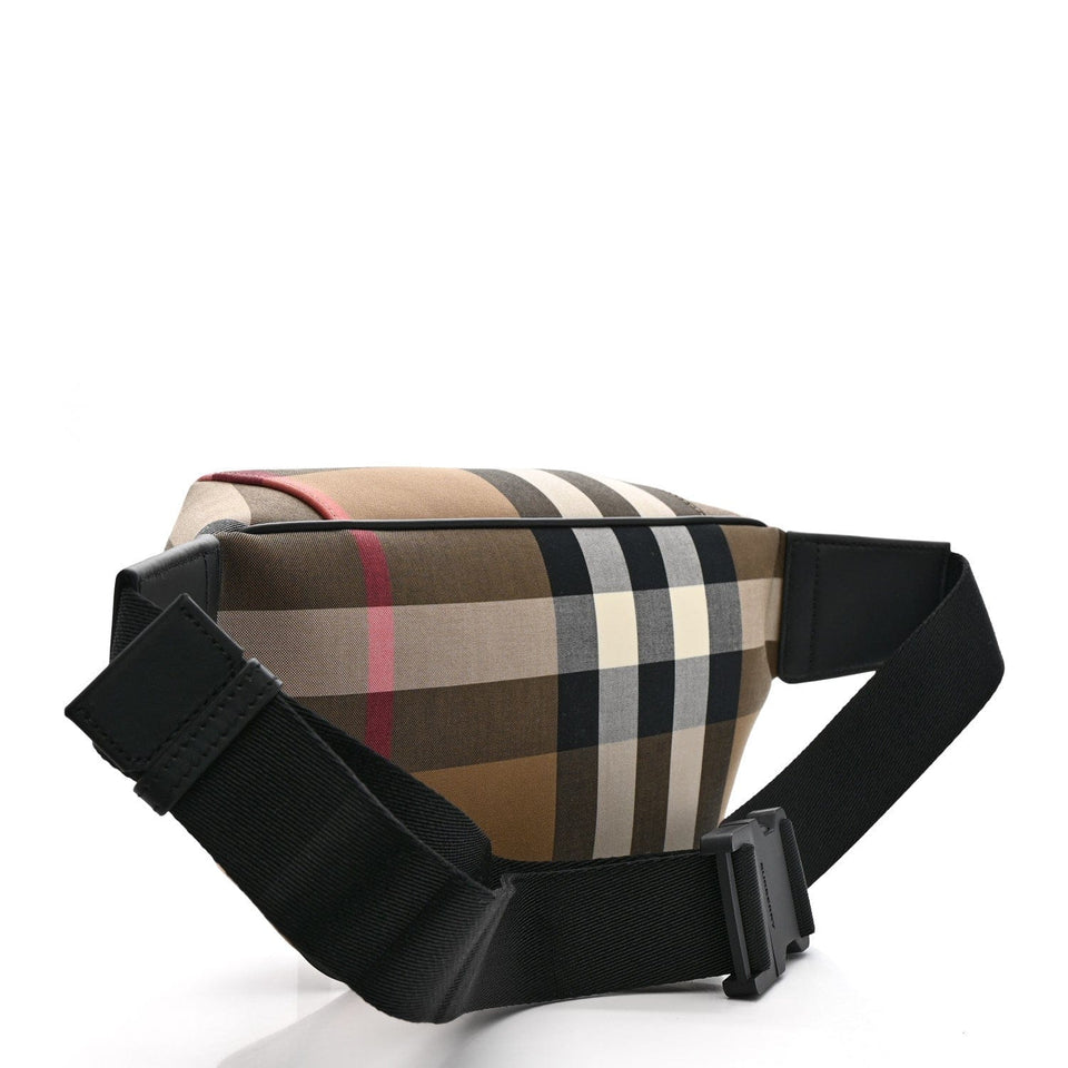 Burberry IP Check Sonny Bum Bag Taupe Brown