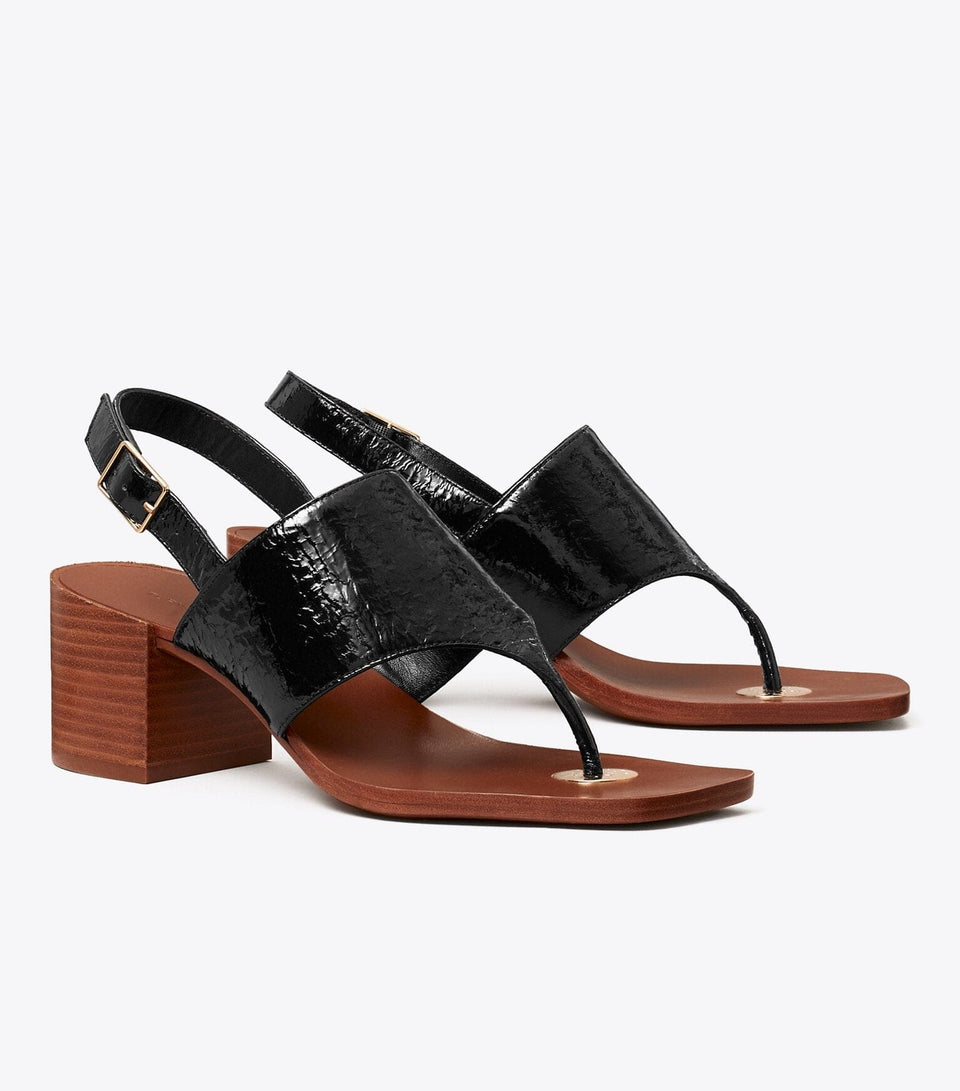 Double T Coin Heeled Sandal
