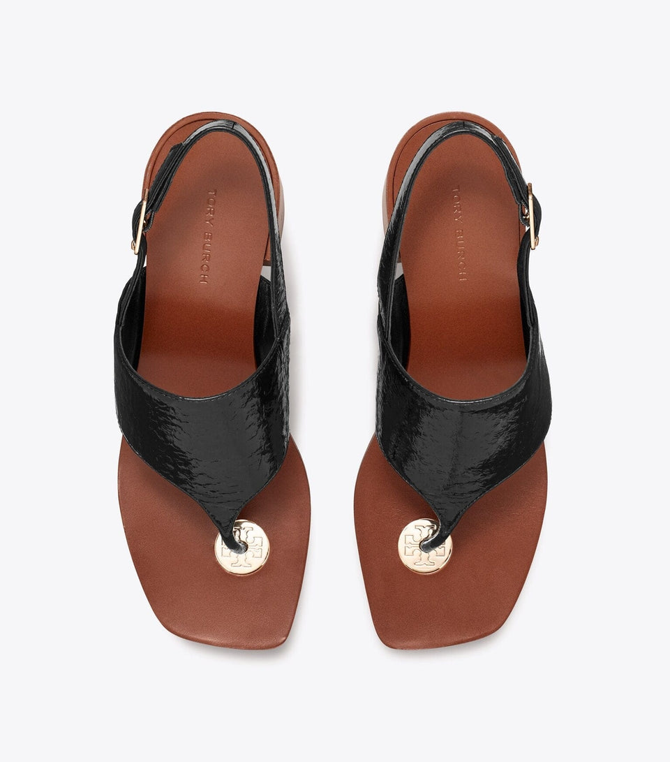 Double T Coin Heeled Sandal