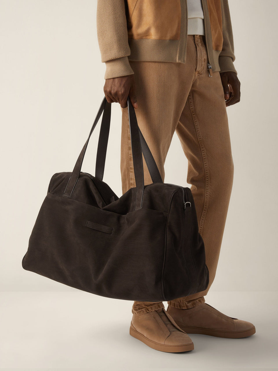 Zegna Dark Brown Secondskin Weekend Travel Bag