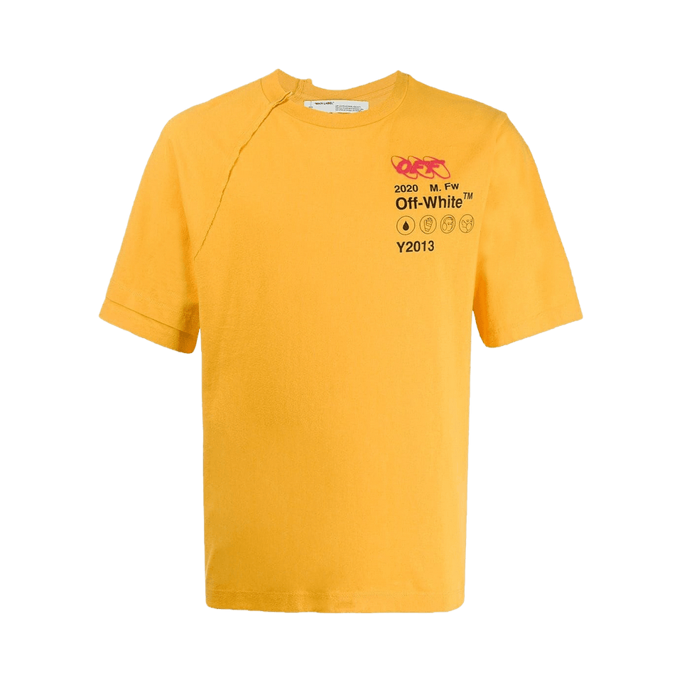 Off-White Industrial Y013 Shorts-Sleeve Recon T-Shirt Yellow/Black