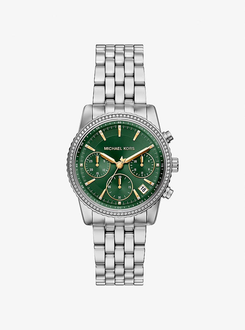 Michael Kors Bryant Pav Silver-Tone Watch