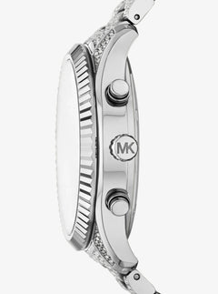 Michael Kors Oversized Lexington Pav Silver-Tone Watch