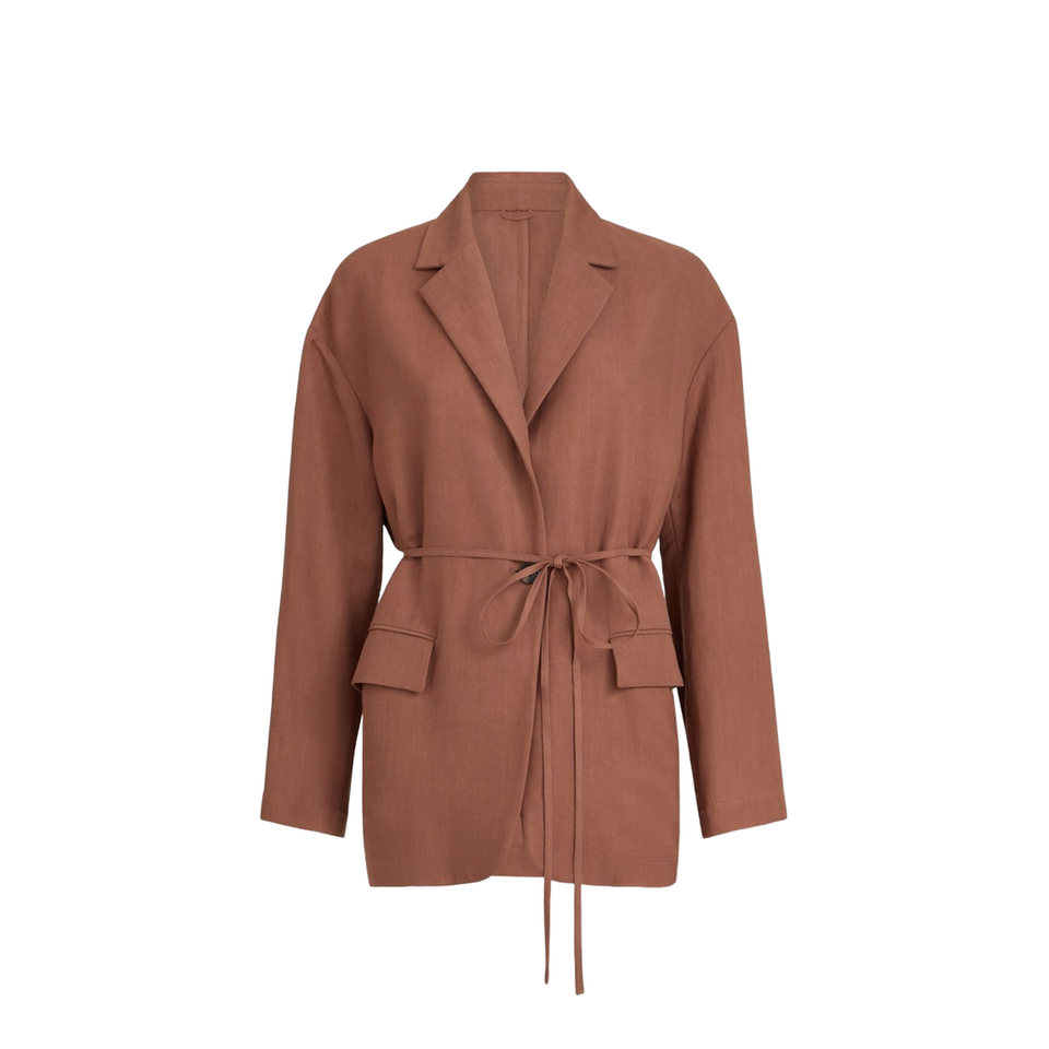 Brunello Cucinelli Fluid Viscose and Linen Twill Jacket with Jewellery