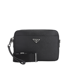 Prada Saffiano Calfskin Shoulder Bag - Nero