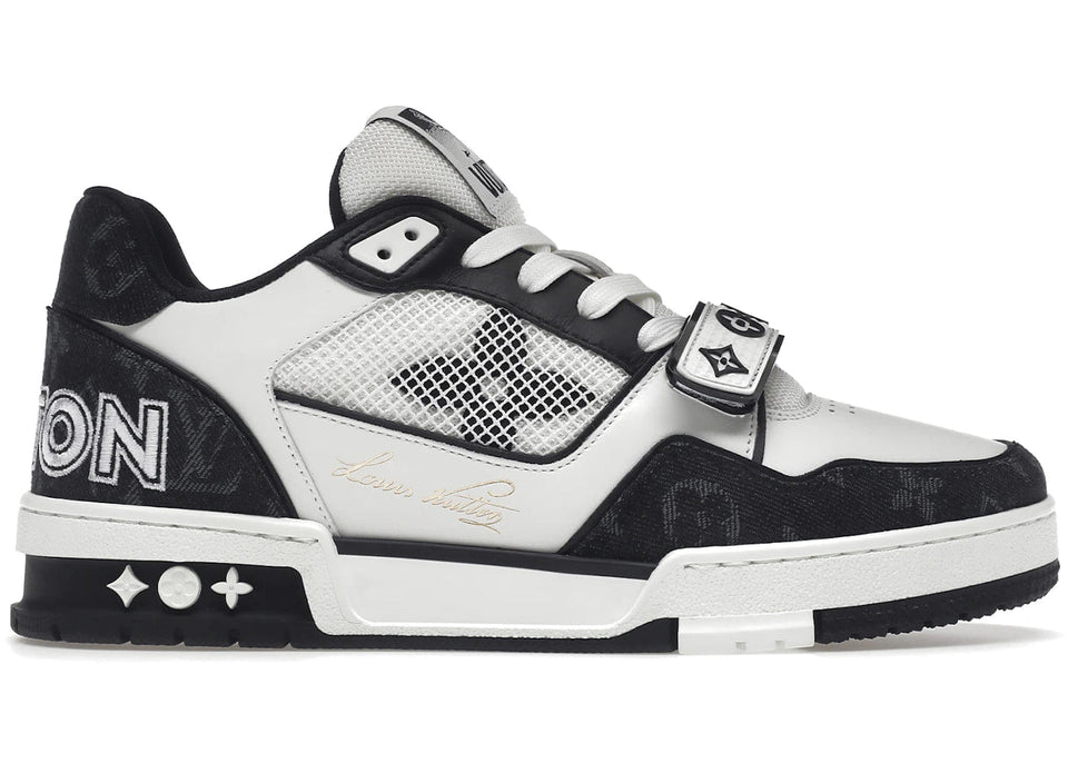 Louis Vuitton Trainer Low Velcro Strap - Black Monogram Denim