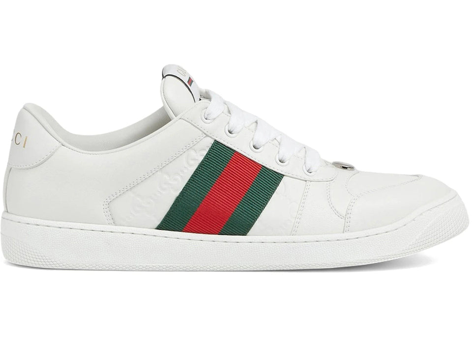 Gucci Screener Distressed Gg Embossed White