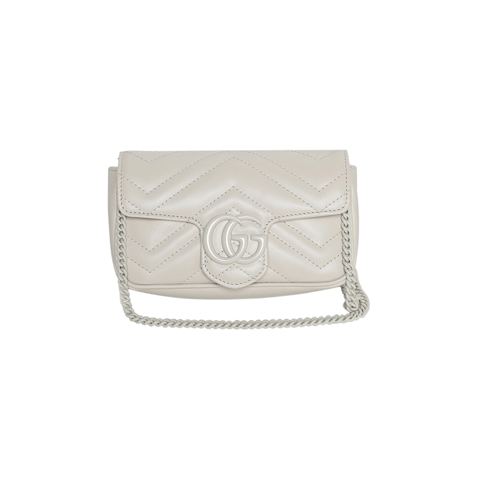 Gucci GG Marmont Matelasse Super Mini Bag White
